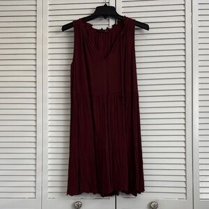 Black Tape Deep Red Sleeveless Midi Dress